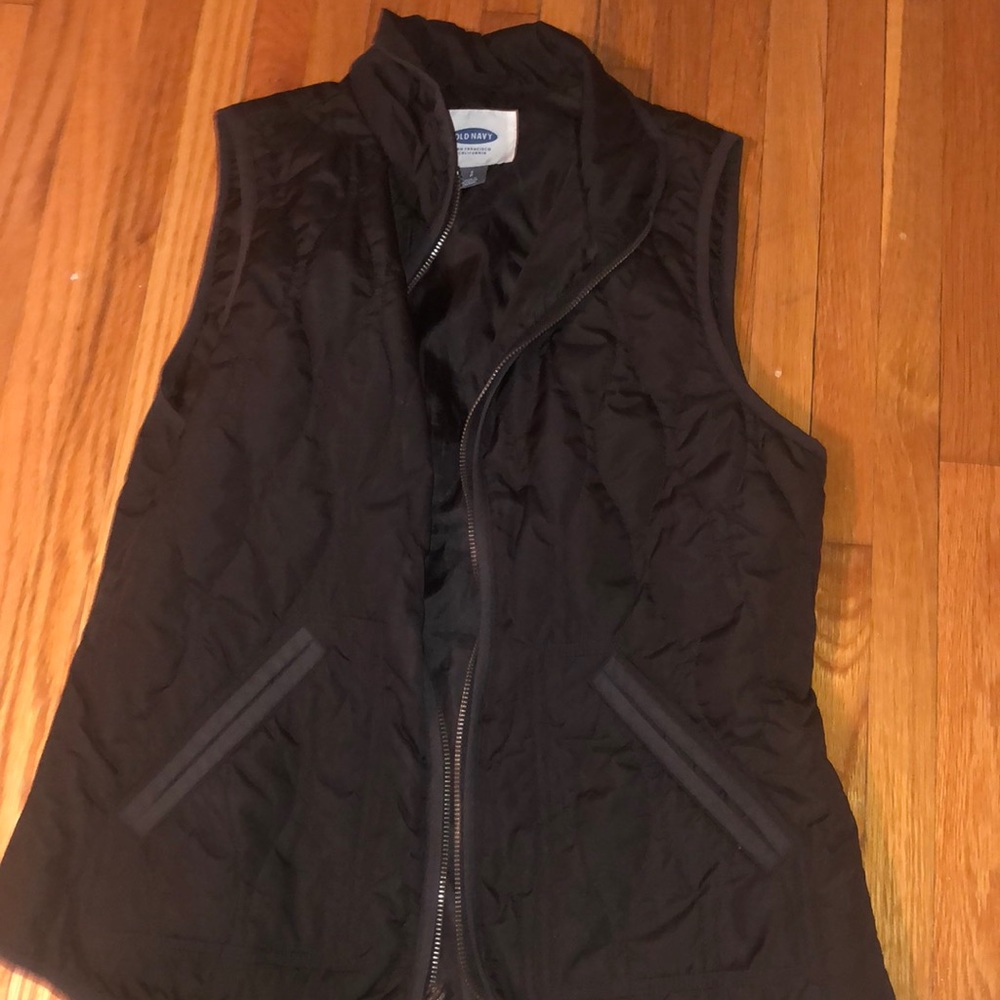 Black quilted vest